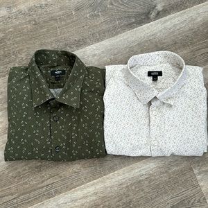 [2 for $30 BUNDLE] EXPRESS men's slim 1mx size large green and white